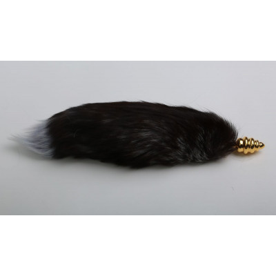 Золотистая анальная пробка с хвостом Королевская лиса Золотистая анальная пробка с хвостом Королевская лиса