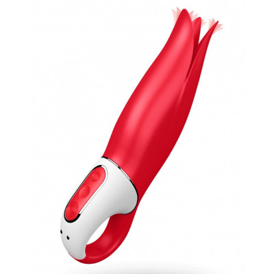 Красный вибратор Satisfyer Power Flower с лепестками - 18,8 см. Красный вибратор Satisfyer Power Flower с лепестками - 18,8 см.