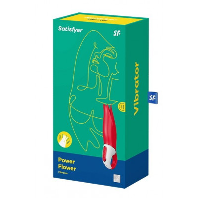 Красный вибратор Satisfyer Power Flower с лепестками - 18,8 см. Красный вибратор Satisfyer Power Flower с лепестками - 18,8 см.