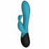 Бирюзовый вибратор Gemini с клиторальным стимулятором и нагревом - 20,8 см. Бирюзовый вибратор Gemini с клиторальным стимулятором и нагревом - 20,8 см.
