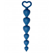 Синяя анальная цепочка Heart Ray - 17,5 см.