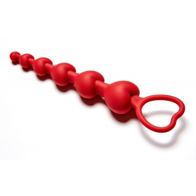 Бордовая анальная цепочка Love Beam - 19 см. Бордовая анальная цепочка Love Beam - 19 см.
