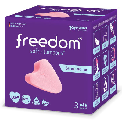 Женские гигиенические тампоны без веревочки FREEDOM normal - 3 шт. Женские гигиенические тампоны без веревочки FREEDOM normal - 3 шт.